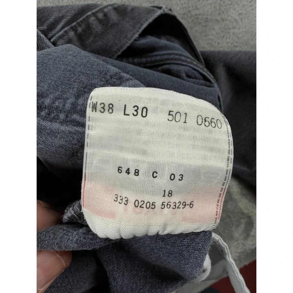 Vtg Levi's 501 Faded Black Jeans 38x30 (36x29) Button Fly